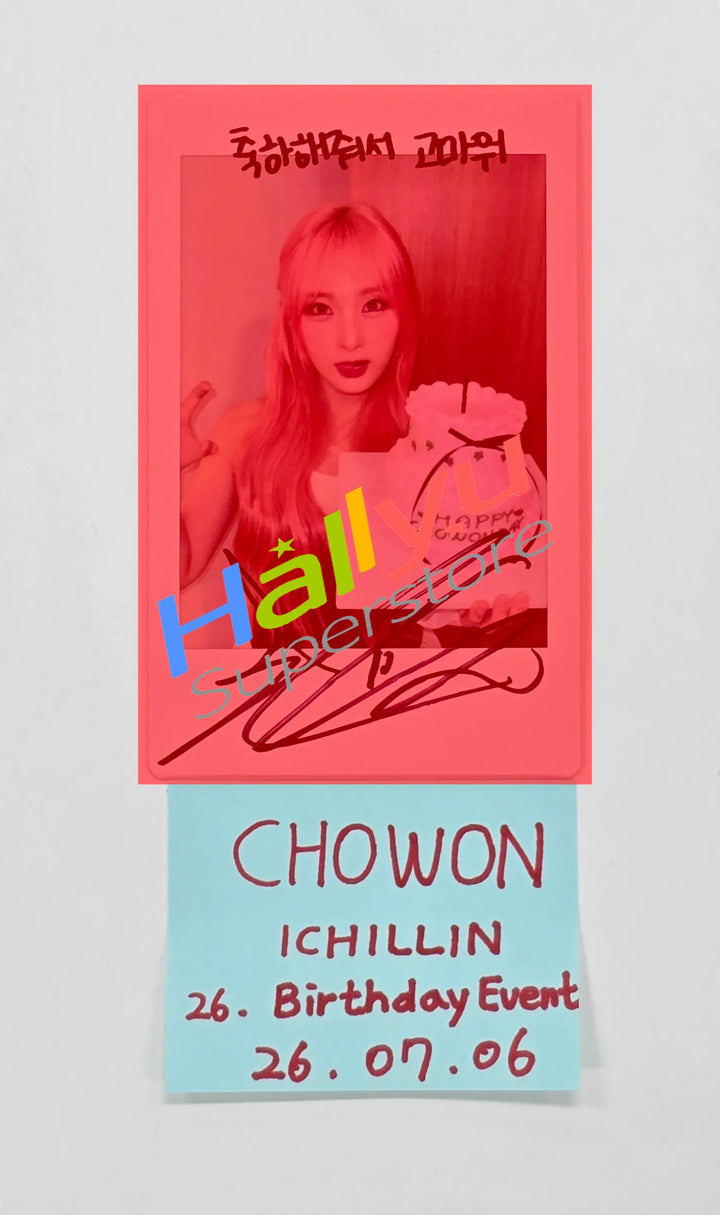 CHOWON (of ICHILLIN) - Hand Autographed(Signed) Polaroid [26.07.06]