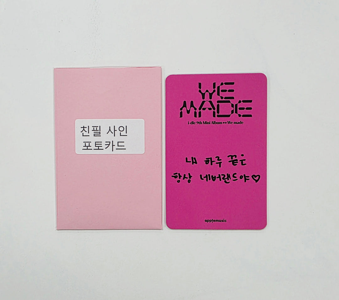 MINNIE (of I-DLE) "We made" - Hand Autographed(Signed) Photocard [26.07.09]