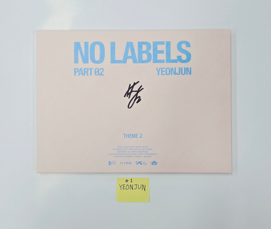 YEONJUN (of TXT) "NO LABELS: PART 02" - Hand Autographed(Signed) Promo Album [26.07.13]