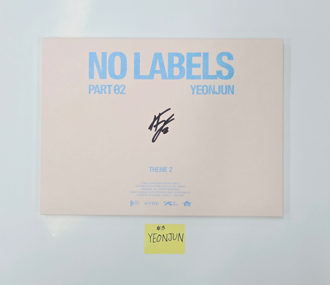 YEONJUN (of TXT) "NO LABELS: PART 02" - Hand Autographed(Signed) Promo Album [26.07.13]