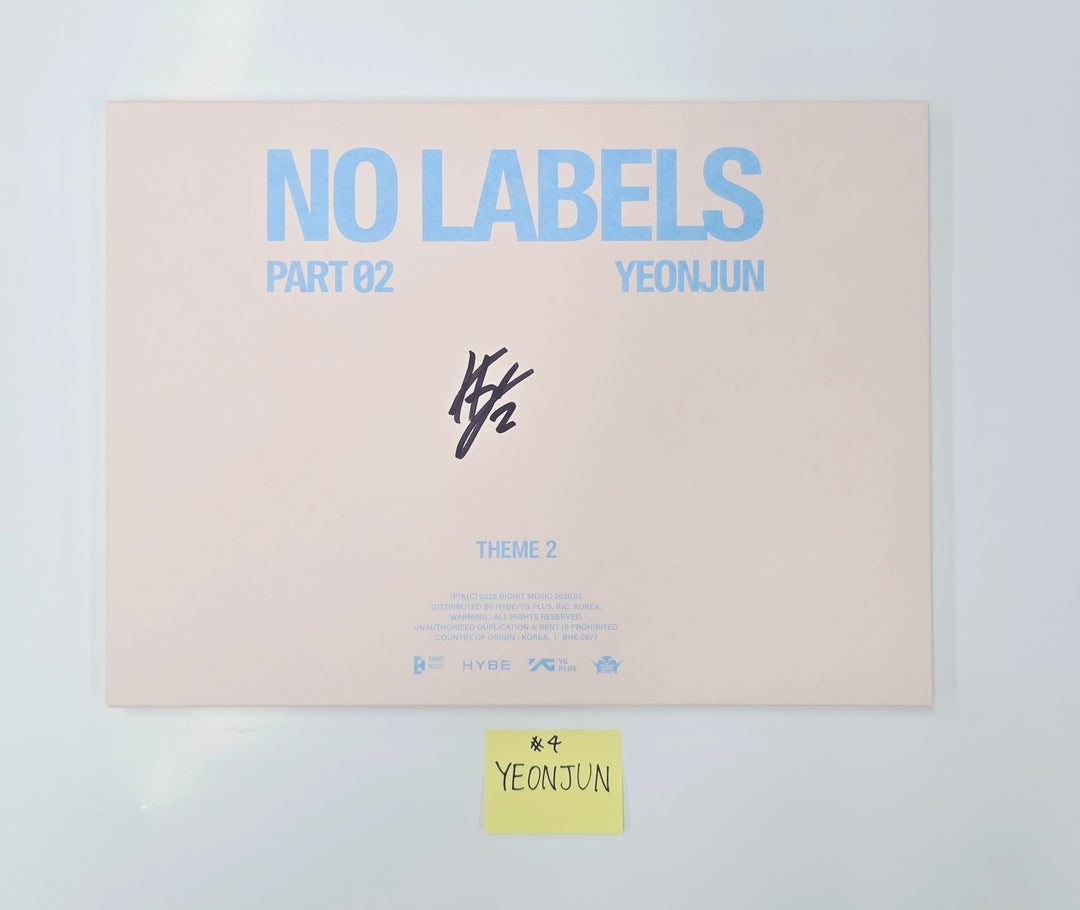 YEONJUN (of TXT) "NO LABELS: PART 02" - Hand Autographed(Signed) Promo Album [26.07.13]
