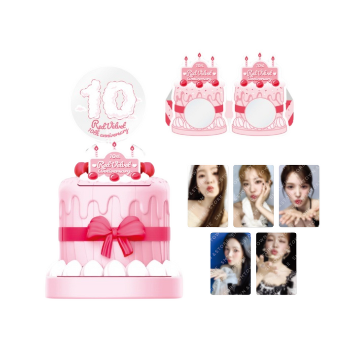 Red Velvet - 10th Anniversary MD (Lucky Card, Doll Prop Set, Party Cake Set, Acrylic Stand Set) - HALLYUSUPERSTORE