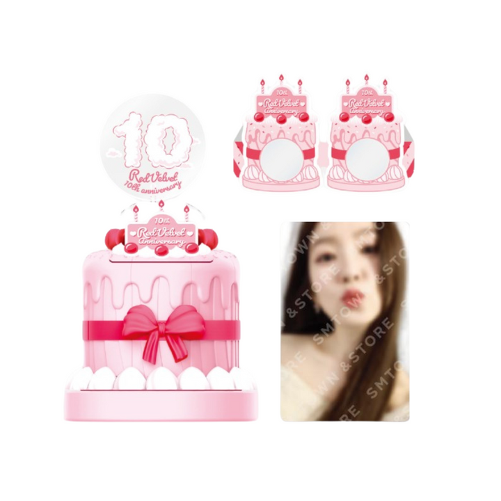 Red Velvet - 10th Anniversary MD (Lucky Card, Doll Prop Set, Party Cake Set, Acrylic Stand Set) - HALLYUSUPERSTORE