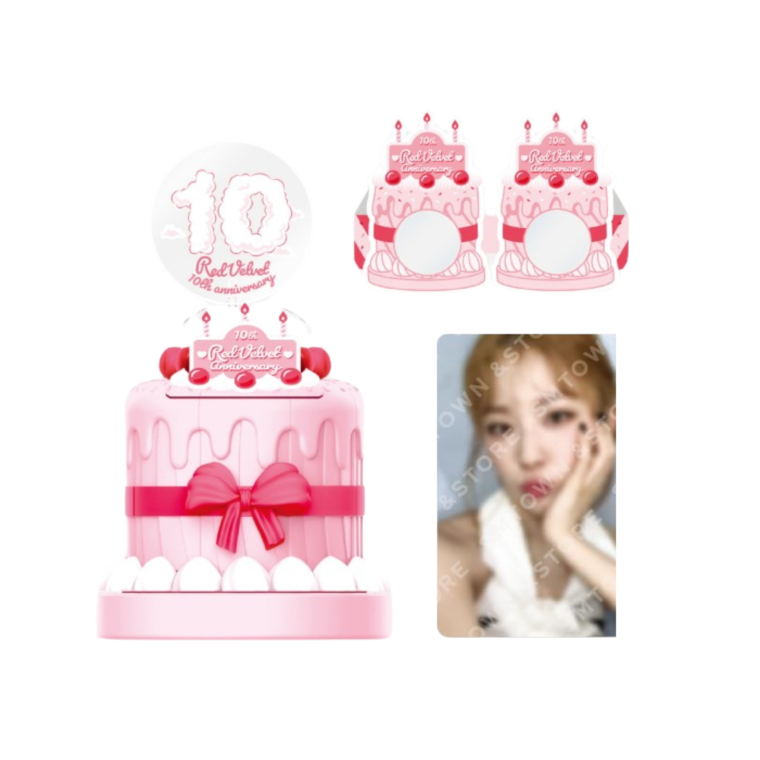 Red Velvet - 10th Anniversary MD (Lucky Card, Doll Prop Set, Party Cake Set, Acrylic Stand Set) - HALLYUSUPERSTORE