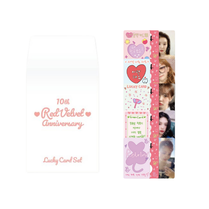 Red Velvet - 10th Anniversary MD (Lucky Card, Doll Prop Set, Party Cake Set, Acrylic Stand Set) - HALLYUSUPERSTORE