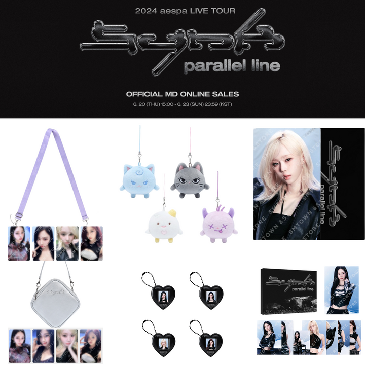 [Pre-Order] Aespa - 2024 Aespa Live Tour "Synk : Parallel Line" Official MD Round 2  (KeyRing, Slogan, Postcard Set, Mini Pouch)