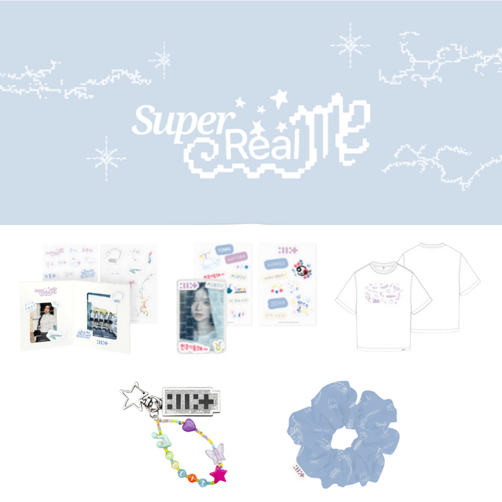 [Pre-Order] ILLIT - "Super Real Me" Official MD (Photo Stand Set, Photo Deco Set, Keyring, Hair Scrunchie, S/S T-Shirt)