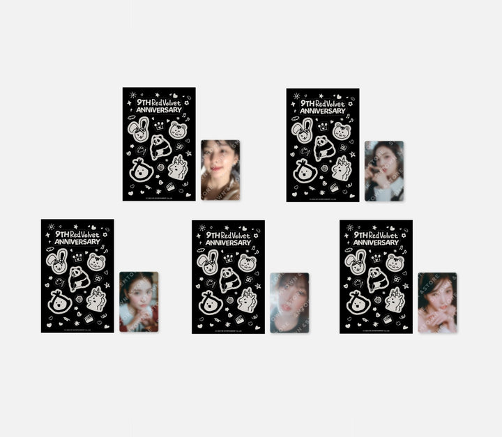 Red Velvet - 9th Anniversary Official MD (Glow-in-the-Dark Sticker & Photocard Set)