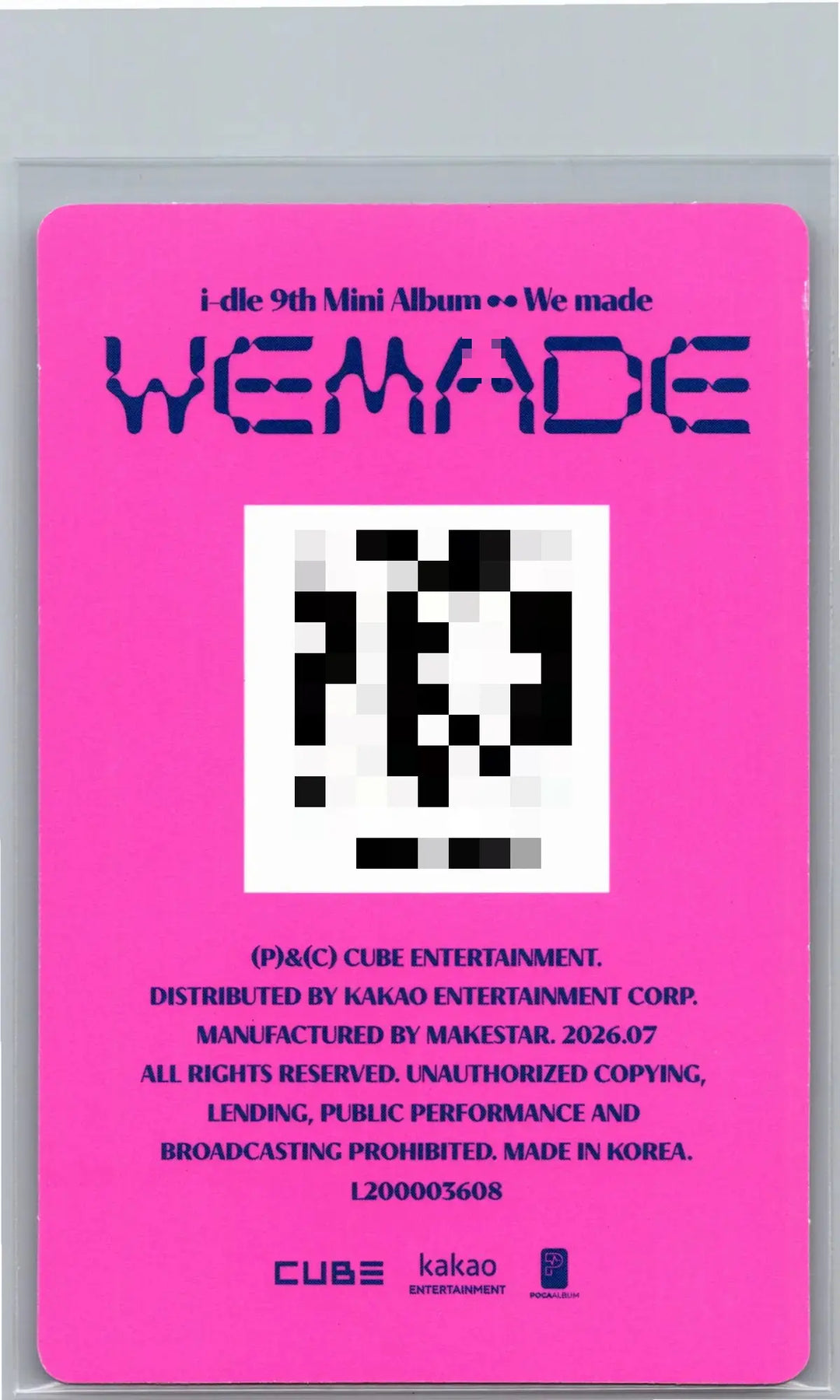 I-DLE "We made" - Official Photocard (POCAALBUM Ver.) [26.07.07]