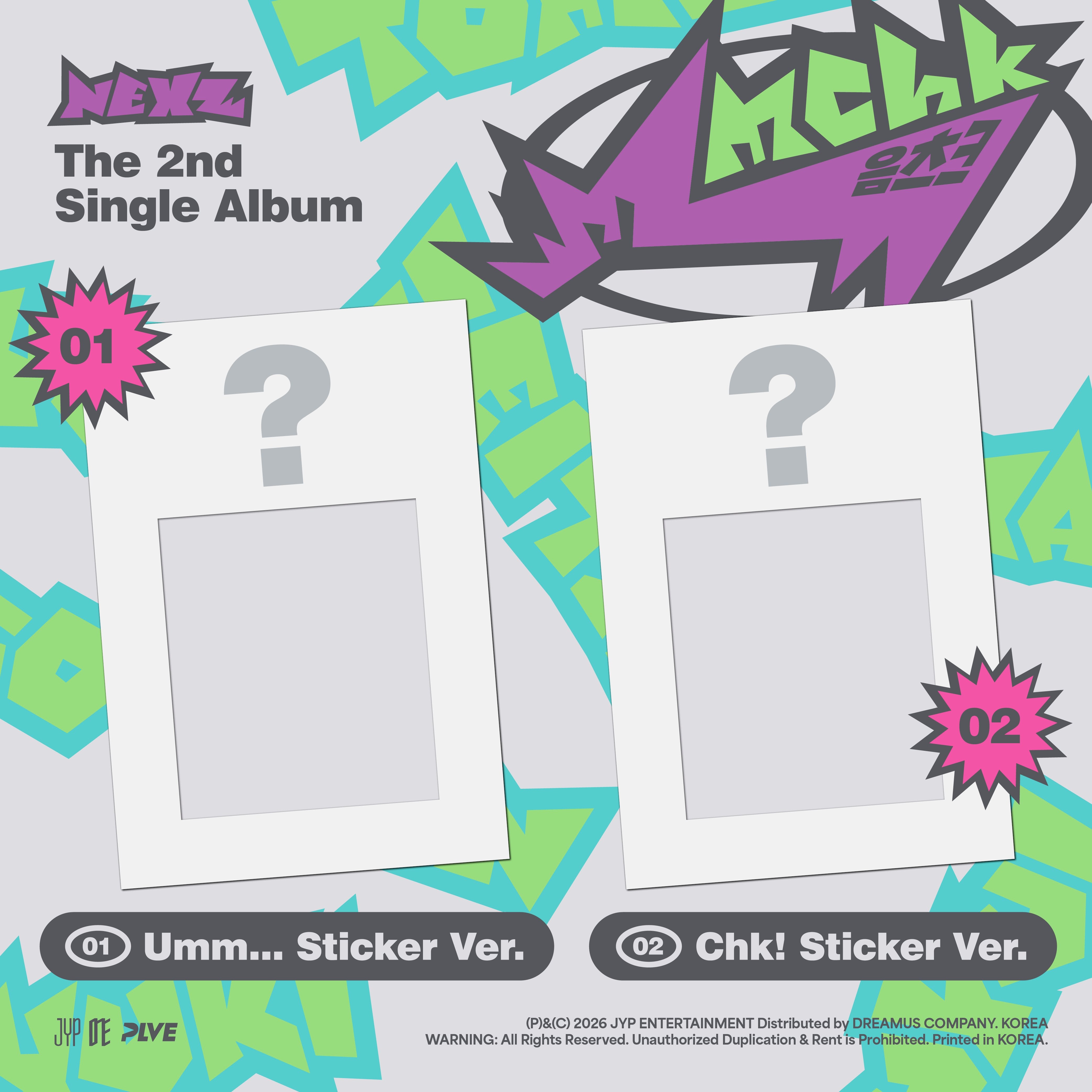 [NEXZ] 2nd Single ALBUM Mmchk (Umm...Sticker Ver. / Chk! Sticker Ver.)