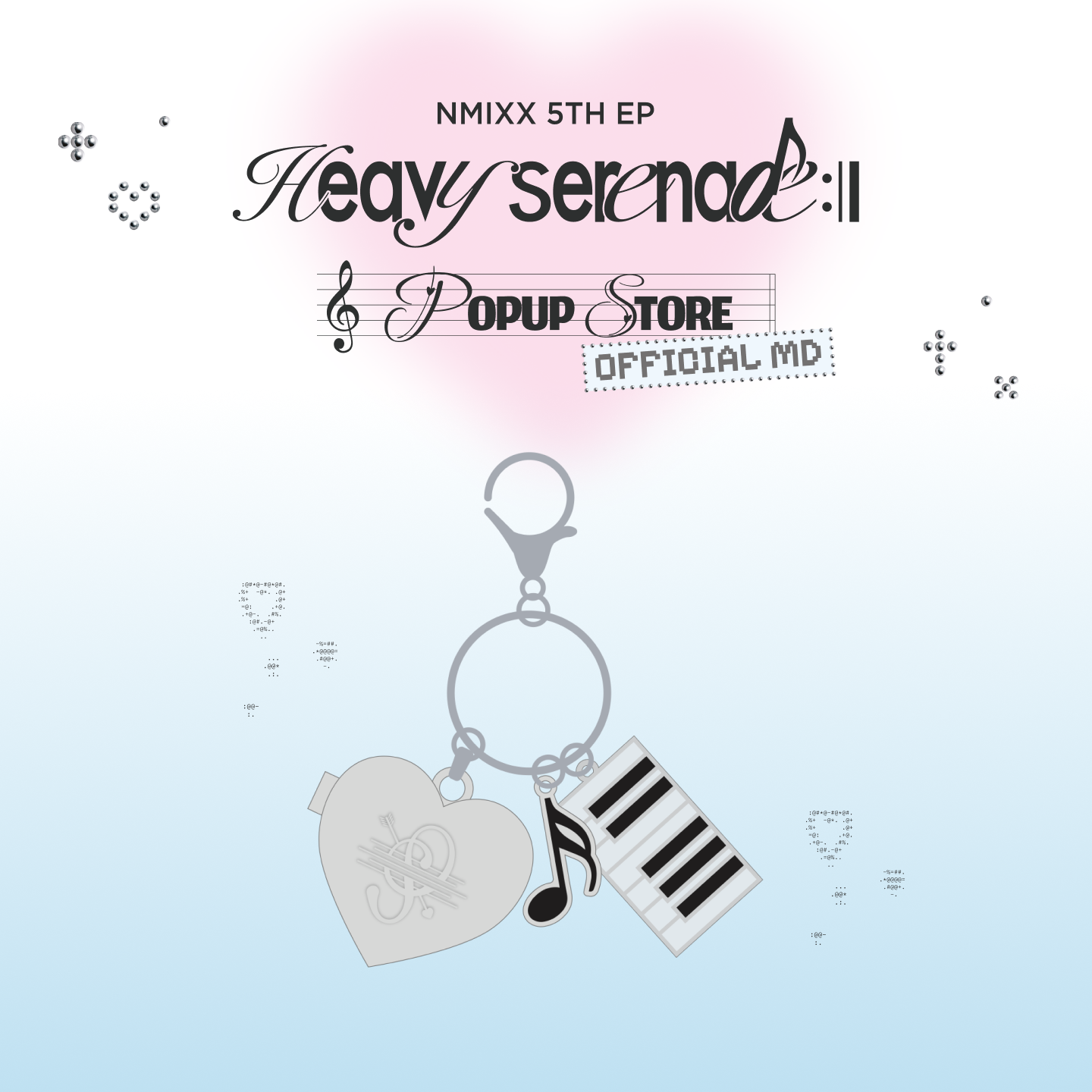 [NMIXX] HEART PENDANT KEYRING - [Heavy Serenade] POP-UP STORE