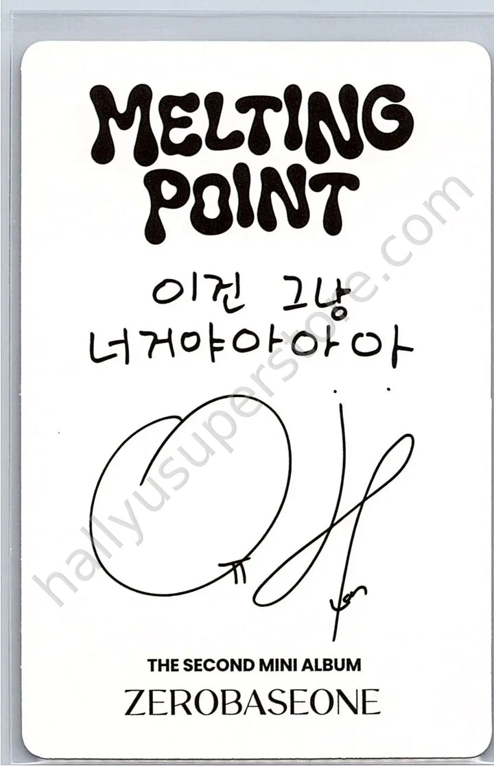 ZEROBASEONE - Yujin - Melting Point album photocard B version loyalty version