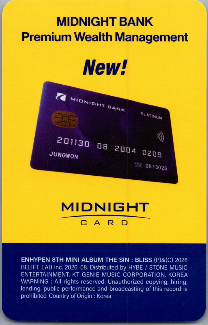 ENHYPEN "THE SIN : BLISS" - Official Photocard (ENGENE Ver.) [26.08.21]