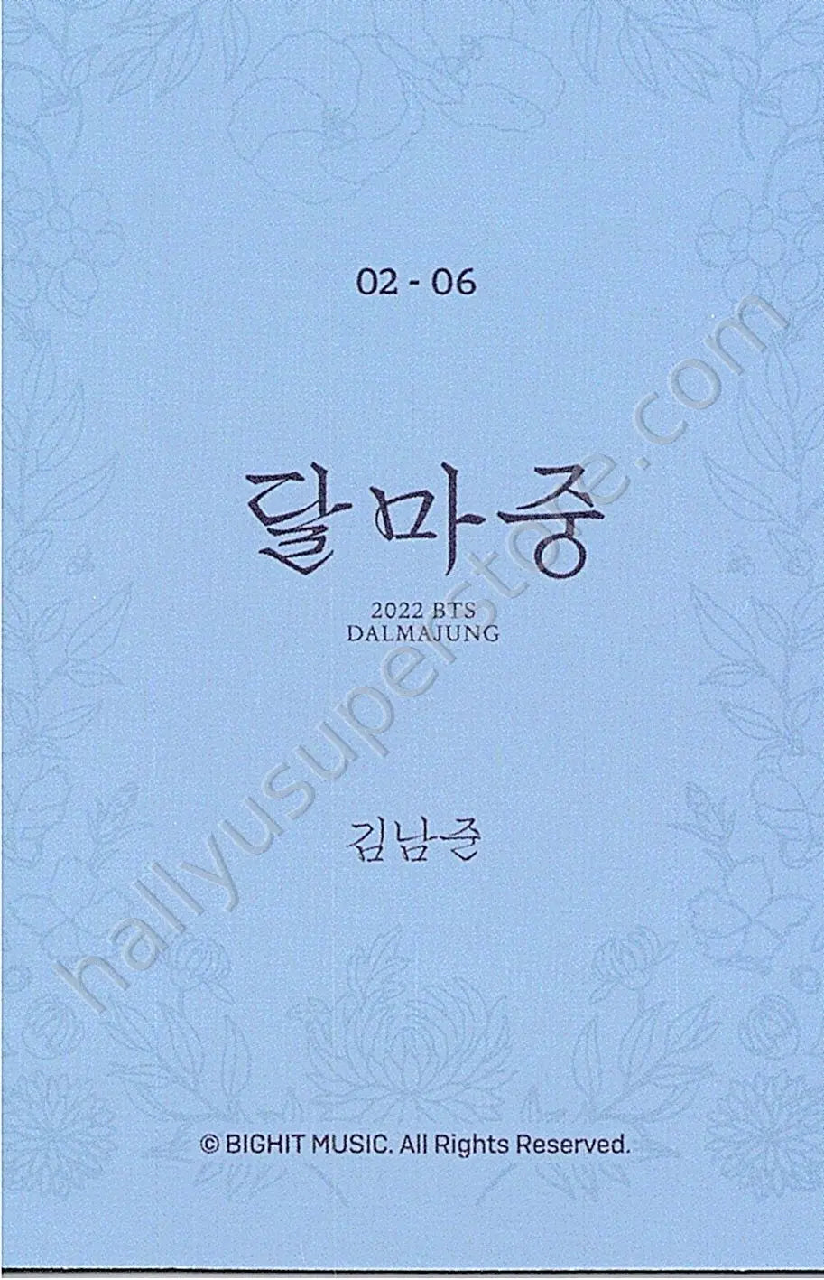 BTS - RM - Dalmajung 2022 2/6 mini photocard