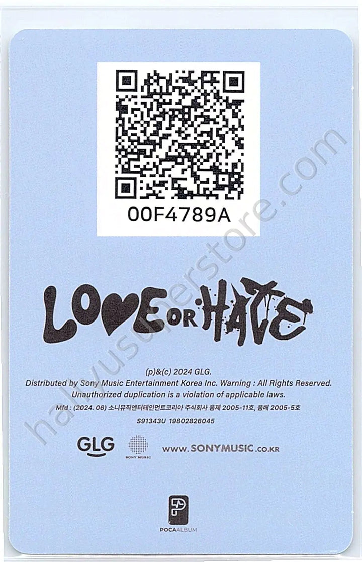 H1-KEY - Riina - LOVE or HATE lie version poca album qr card