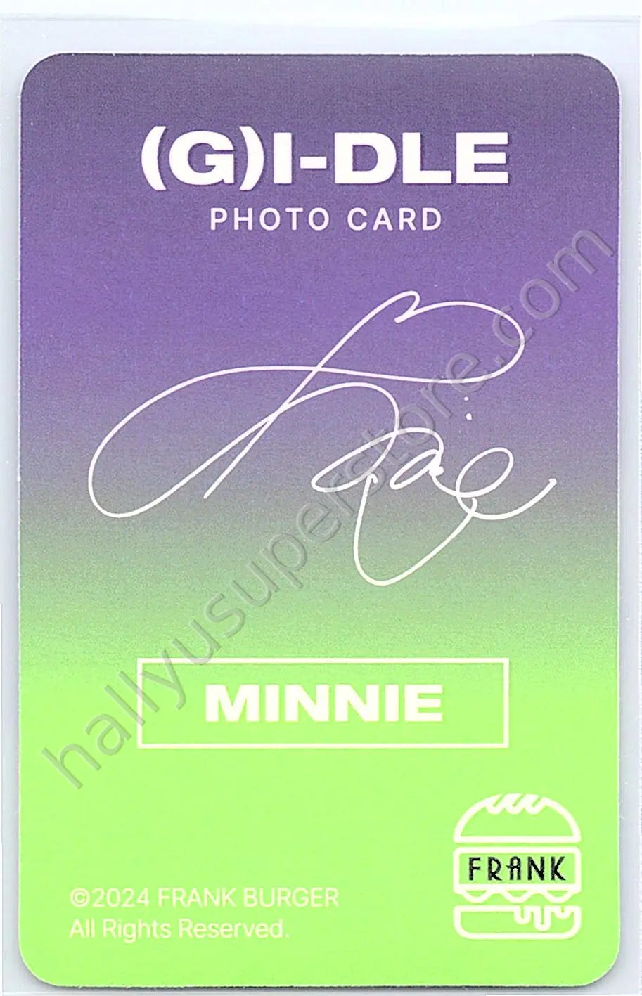 i-dle - Minnie - i-dle - Minnie - Frank Burger x (G)I-DLE Other brand collaboration photocard set