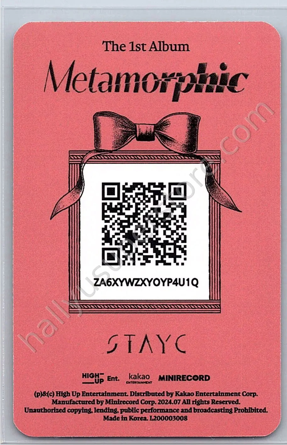 STAYC - Isa - Metamorphic album photocard mini card platform version qr card