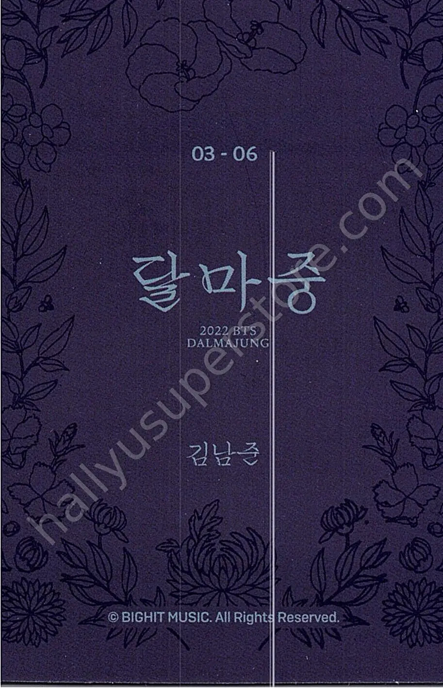 BTS - RM - Dalmajung 2022 3/6 mini photocard