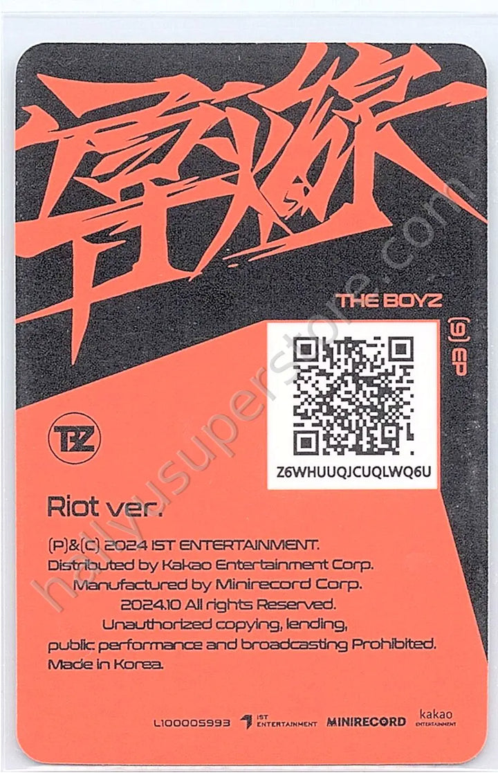 THE BOYZ - Kevin - Trigger album photocard platform version qr card riot version