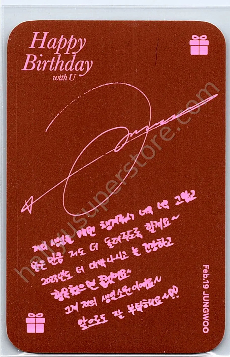 NCT - Jungwoo - SM ARTIST BIRTHDAY OFFICIAL MD 2023 version merch photocard pin brooch
