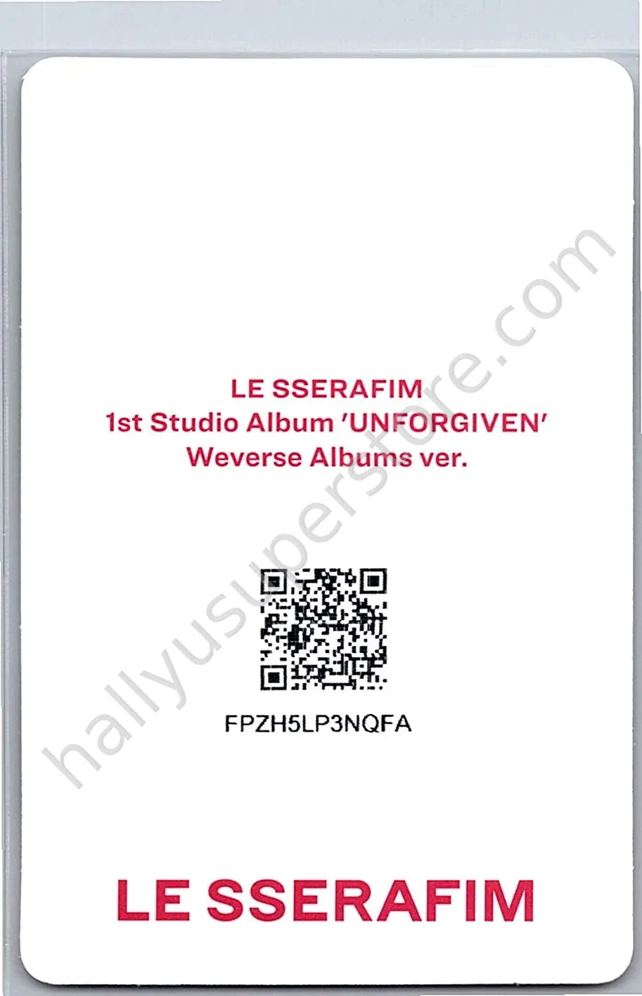 LE SSERAFIM - Kazuha - UNFORGIVEN album photocard qr card weverse album version