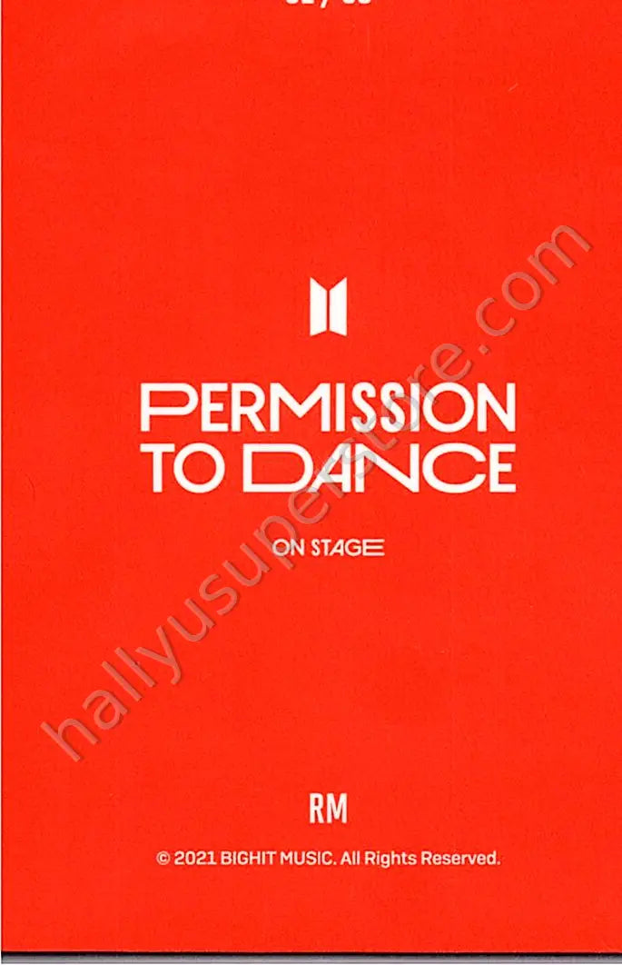 BTS - RM - Permission To Dance On Stage Tour  mini photocard