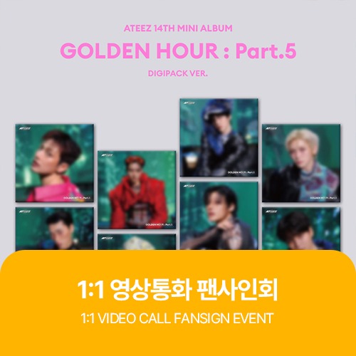 [Hallyu4U - Fansign] (7/14) Dear My Muse - ATEEZ(에이티즈) - 미니 14집 [GOLDEN HOUR : Part.5] (DIGIPACK VER.) (버전 랜덤 출고) [1:1 Video Call Event]