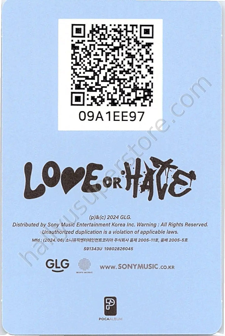 H1-KEY - Seoi - LOVE or HATE lie version poca album qr card