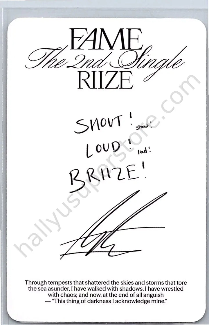 RIIZE  - Anton - Fame album photocard catalogue version