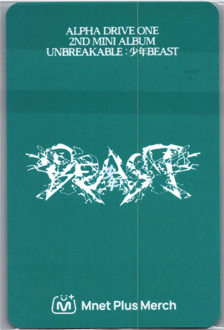 ALPHA DRIVE ONE "UNBREAKABLE : 少年BEAST" - POP-UP Store Mnet Plus Merch Lucky Draw Event Photocard [26.08.26]