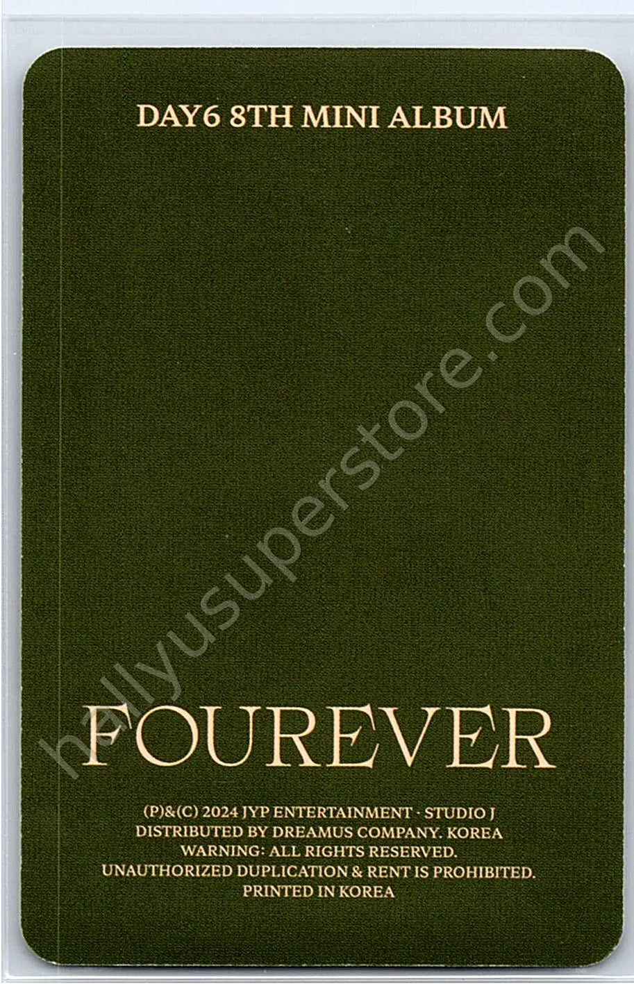 DAY6  - Sungjin - Fourever album photocard green version nemo version platform version