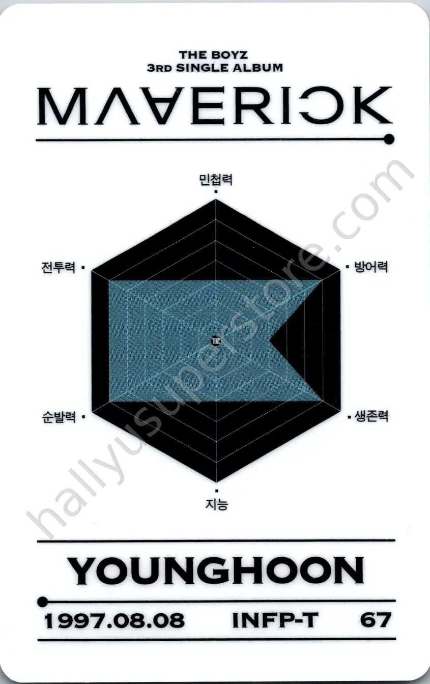 THE BOYZ - Younghoon - Maverick album photocard id card