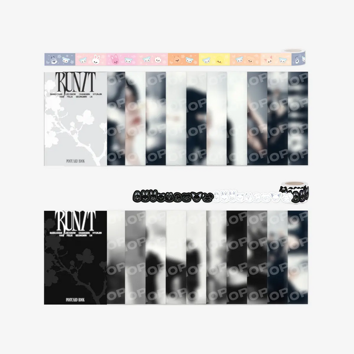 [Stray Kids] POSTCARD BOOK &amp; ROLL STICKER SET - RUN IT