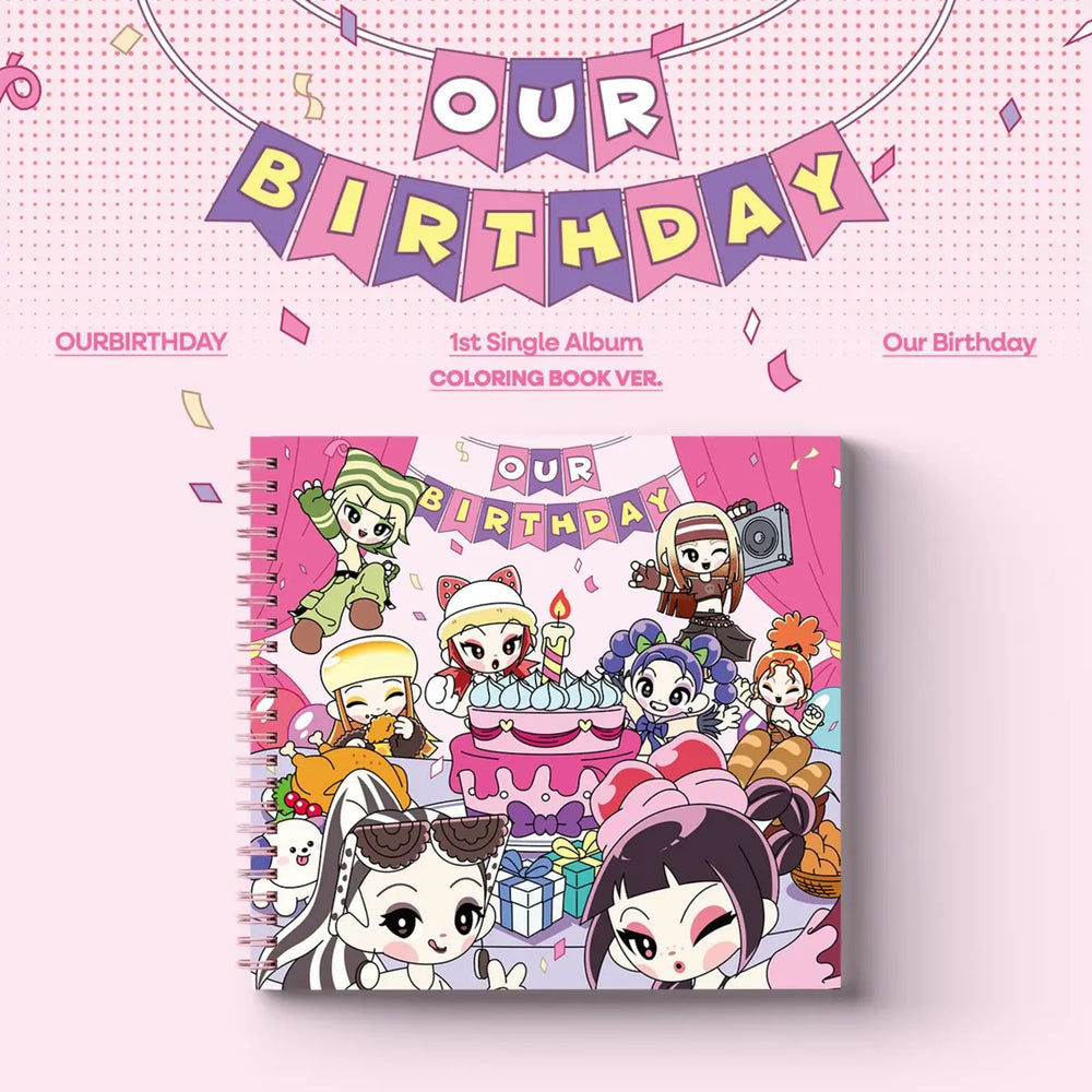 [OURBIRTHDAY] 1st Single Album [Our Birthday] COLORING BOOK VER.