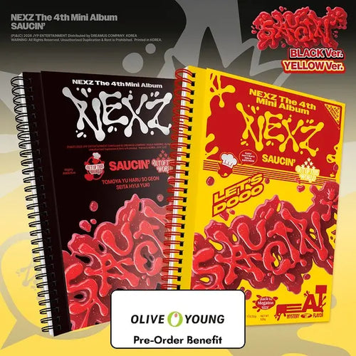 [Pre-Order] NEXZ - 4th MiniAlbum [SAUCIN] (BLACK Ver. / YELLOW Ver.) + OliveYoung LuckyDraw Event