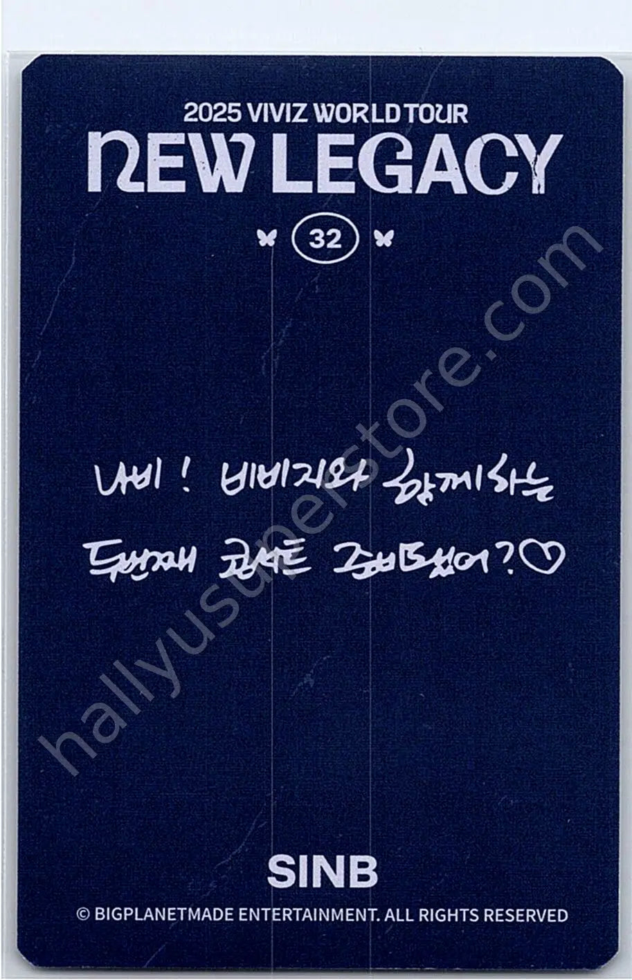 VIVIZ - SinB - New Legacy World Tour merch photocard trading card