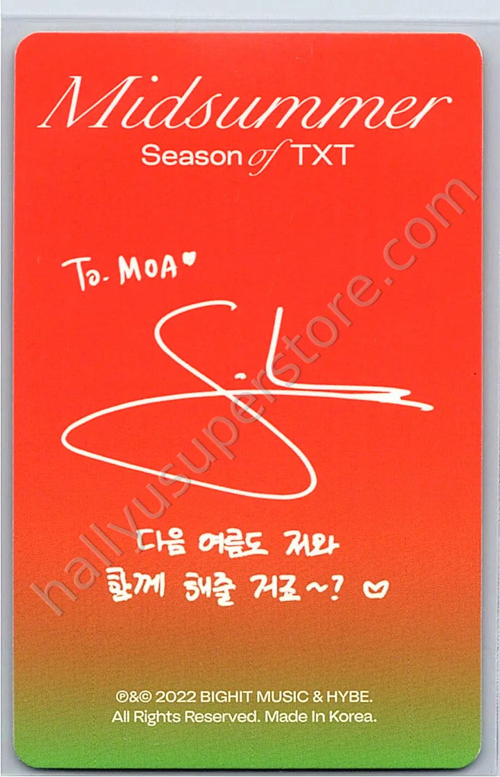TOMORROW X TOGETHER - Soobin - Season of TXT : Midsummer Random Photocard Set Sunrise Red Ver.