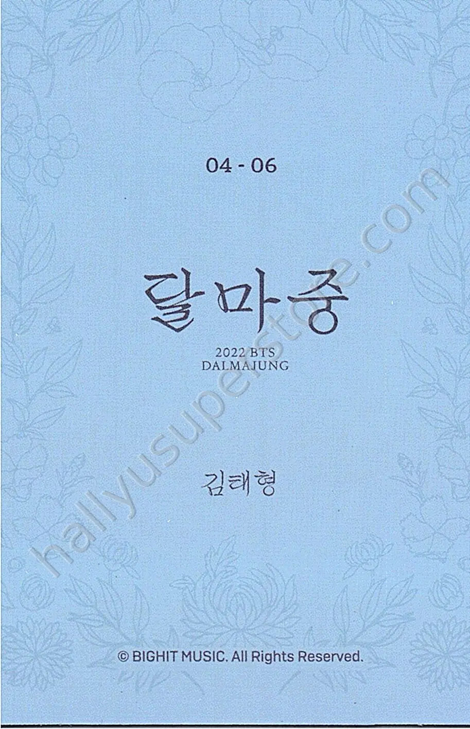 BTS - V - Dalmajung 2022 4/6 mini photocard