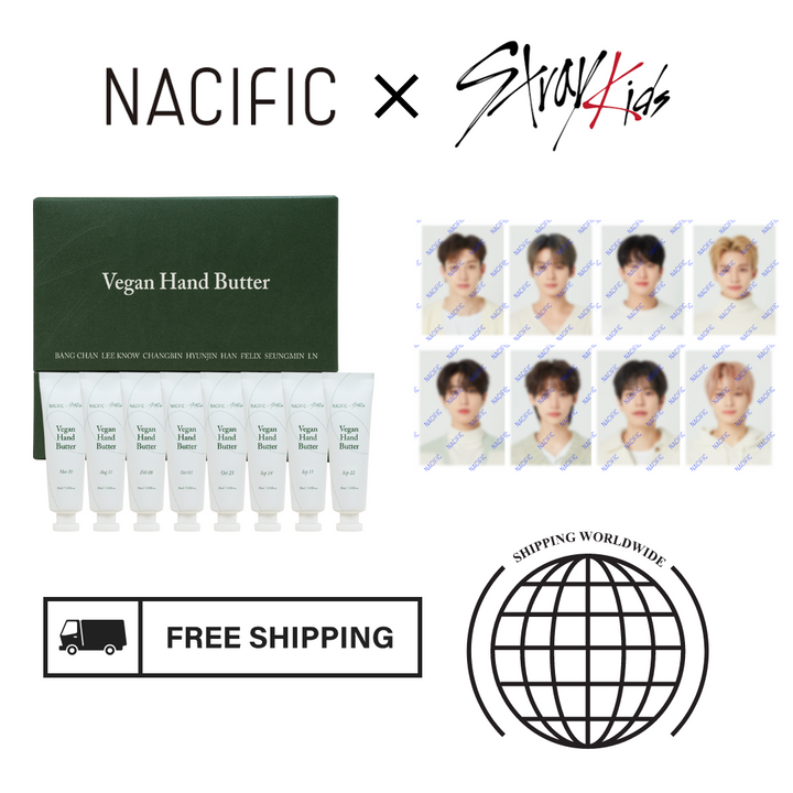Stray kids X NACIFIC - VEGAN HAND BUTTER + Official ID Photos (8EA)