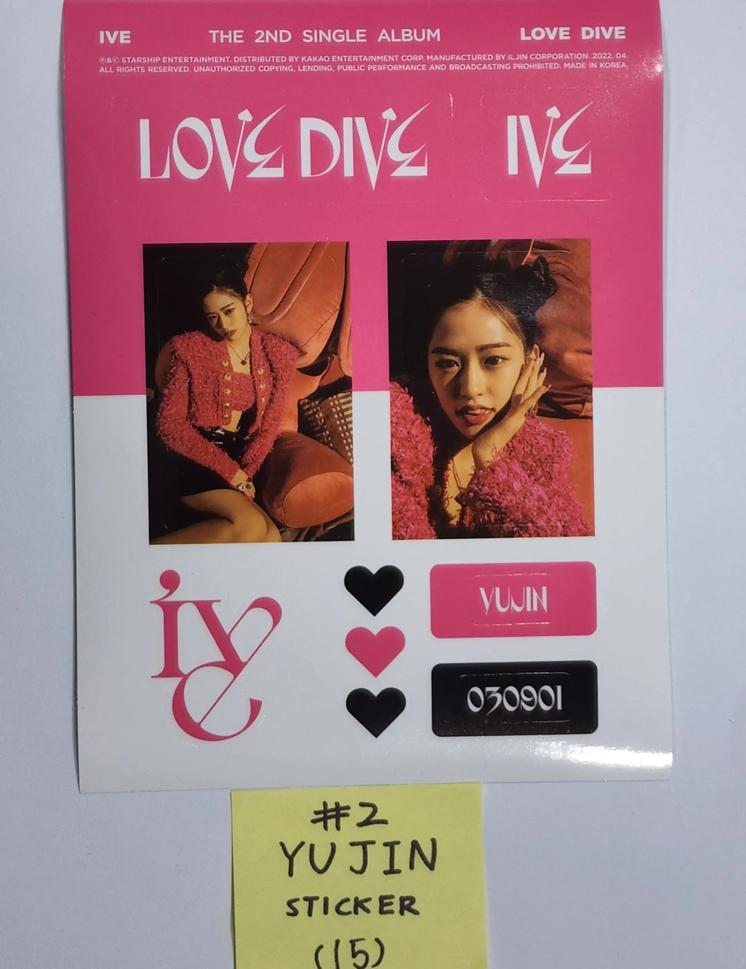IVE 'LOVE DIVE' 2nd Single - Official Pre-Order Benefit Sticker - HALLYUSUPERSTORE