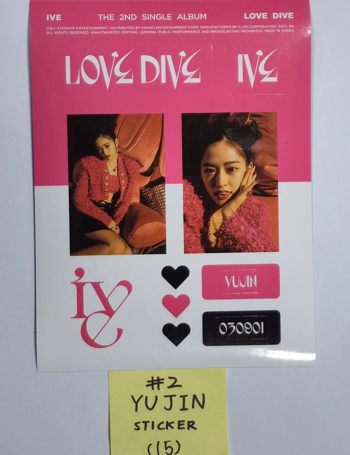 IVE 'LOVE DIVE' 2nd Single - Official Pre-Order Benefit Sticker - HALLYUSUPERSTORE