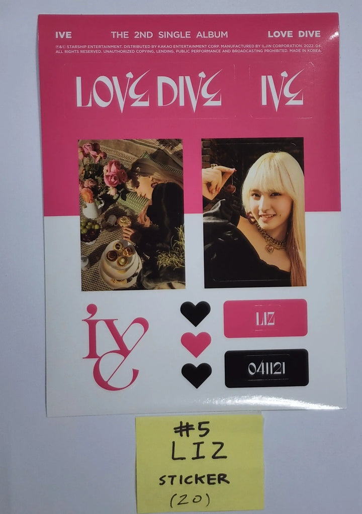 IVE 'LOVE DIVE' 2nd Single - Official Pre-Order Benefit Sticker - HALLYUSUPERSTORE