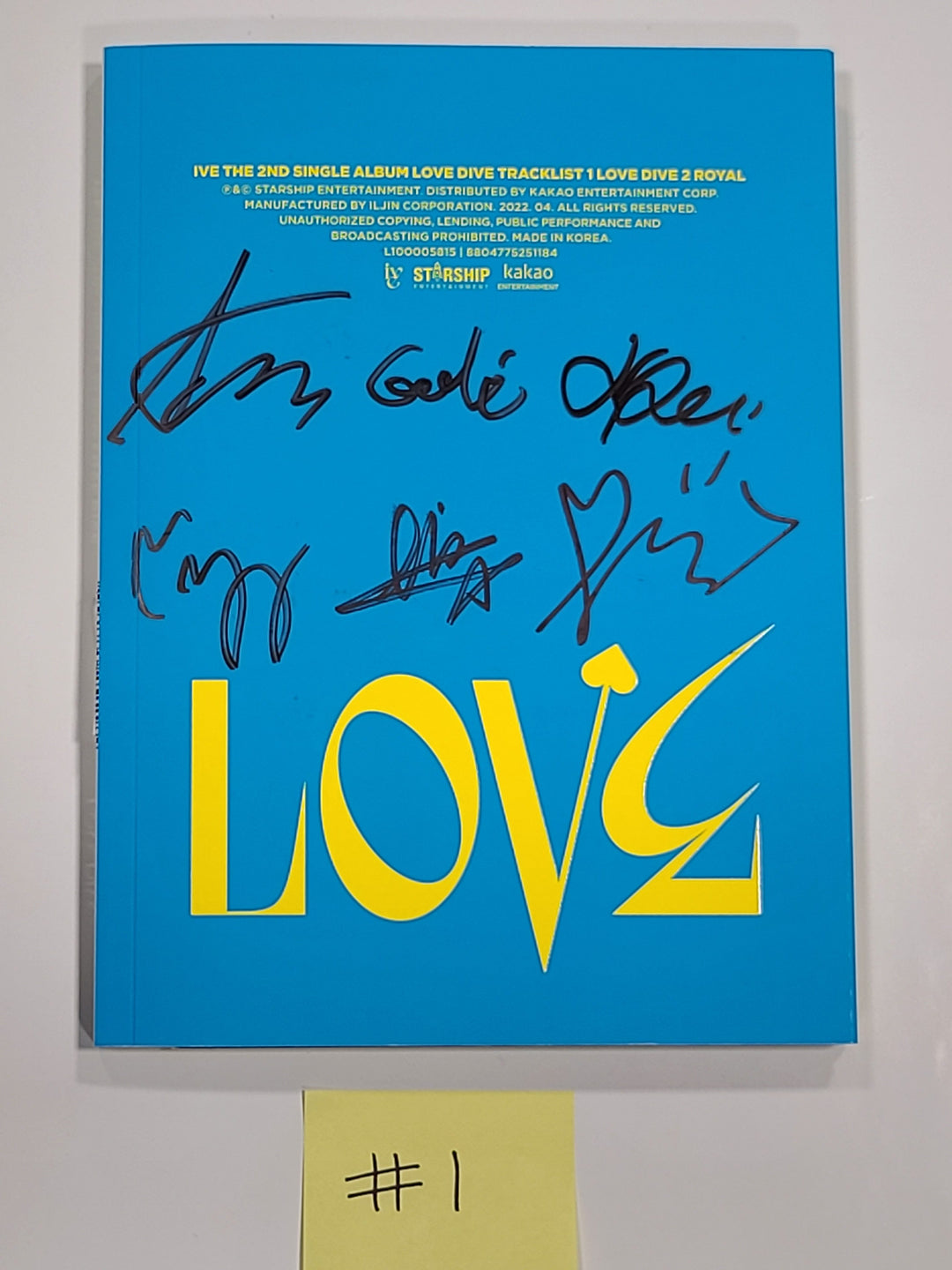 IVE ‘LOVE DIVE’ 2nd Single - Hand Autographed(Signed) Promo Album