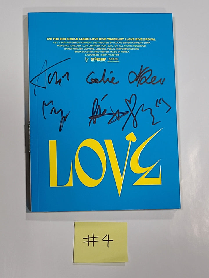 IVE ‘LOVE DIVE’ 2nd Single - Hand Autographed(Signed) Promo Album