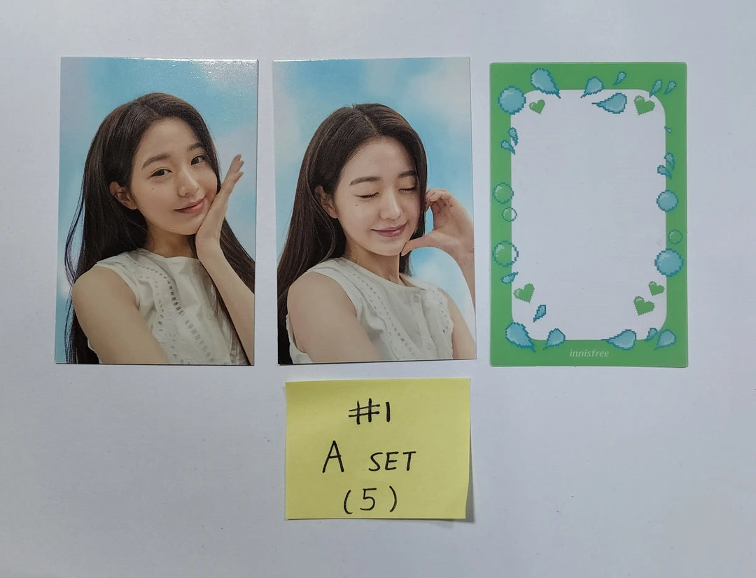 Wonyoung (Of IVE) Green Tea Seed Serum - Innisfree Event Photocards Set (2EA + Photo Frame) - HALLYUSUPERSTORE