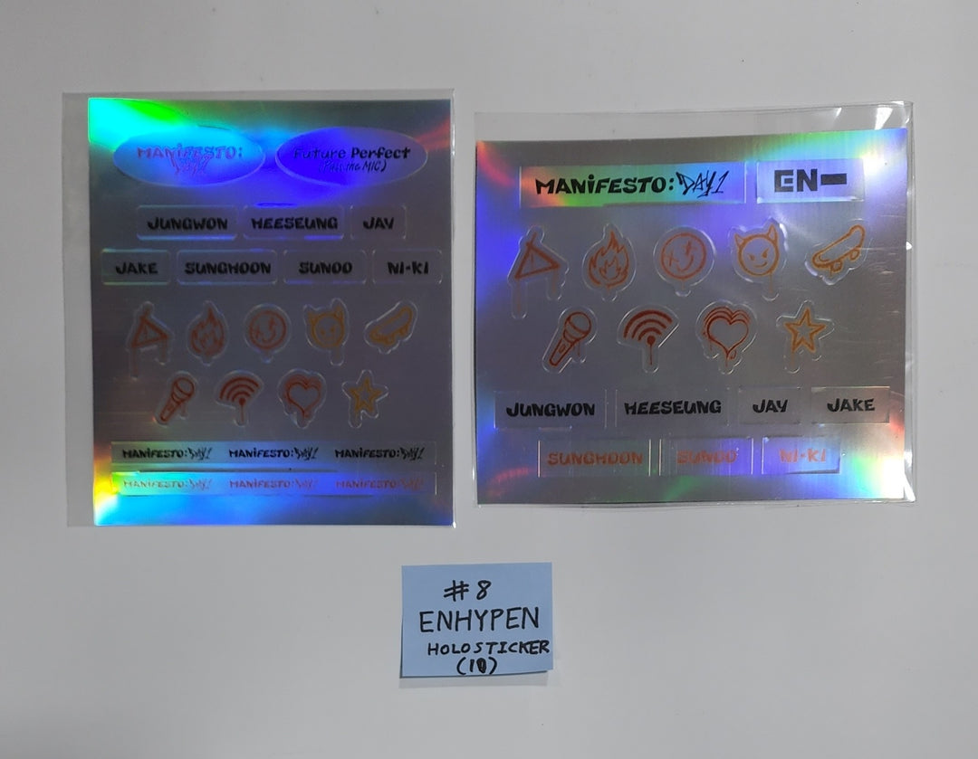 ENHYPEN "MANIFESTO : DAY 1" - Aladin Pre-Order Benefit Transparent Slim PVC Photocard, Sticker Set (2EA)