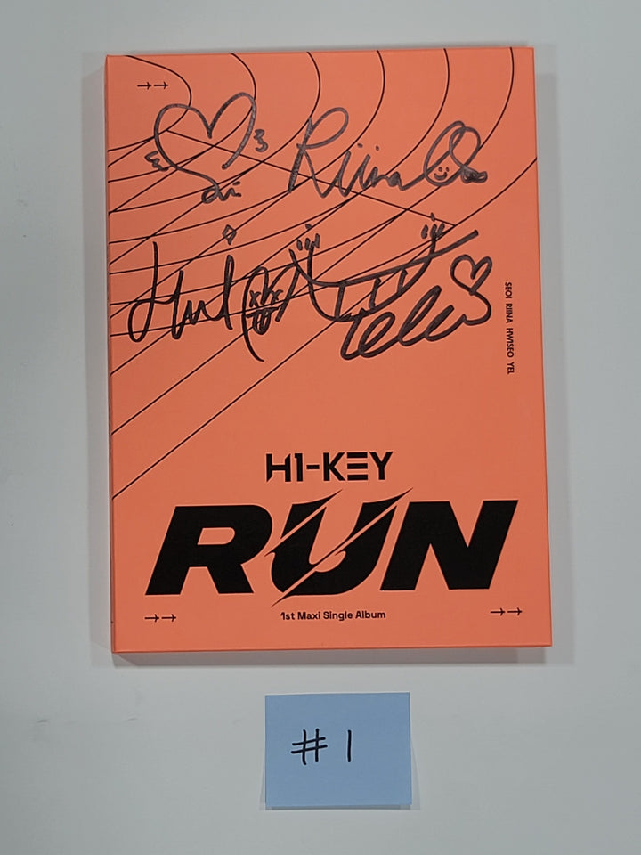 H1-Key - 1st Maxi Single "RUN" - 친필 사인(사인) 프로모 앨범
