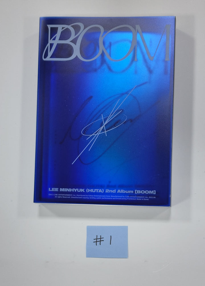 HUTA (Lee Minhyuk) [Of BtoB] - 2nd Album "Boom" - Hand Autographed(Signed) Promo Album