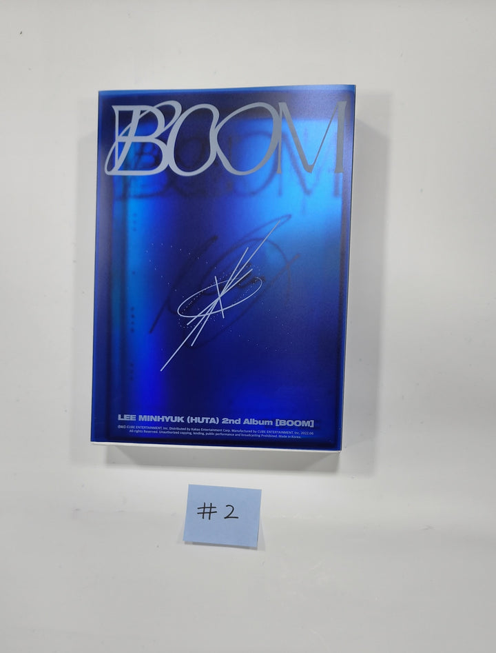 HUTA (Lee Minhyuk) [Of BtoB] - 2nd Album "Boom" - Hand Autographed(Signed) Promo Album