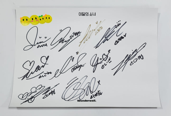 Loona - Hand Autographed(Signed) A4 Paper